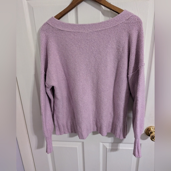 Pilcro Anthropologie Womens Sweater Purple V Neck Top Pullover Size Small - Picture 2 of 5